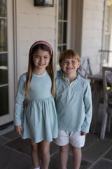 Sam Knit Shorts Premium in Baby Blue Stripe Knit