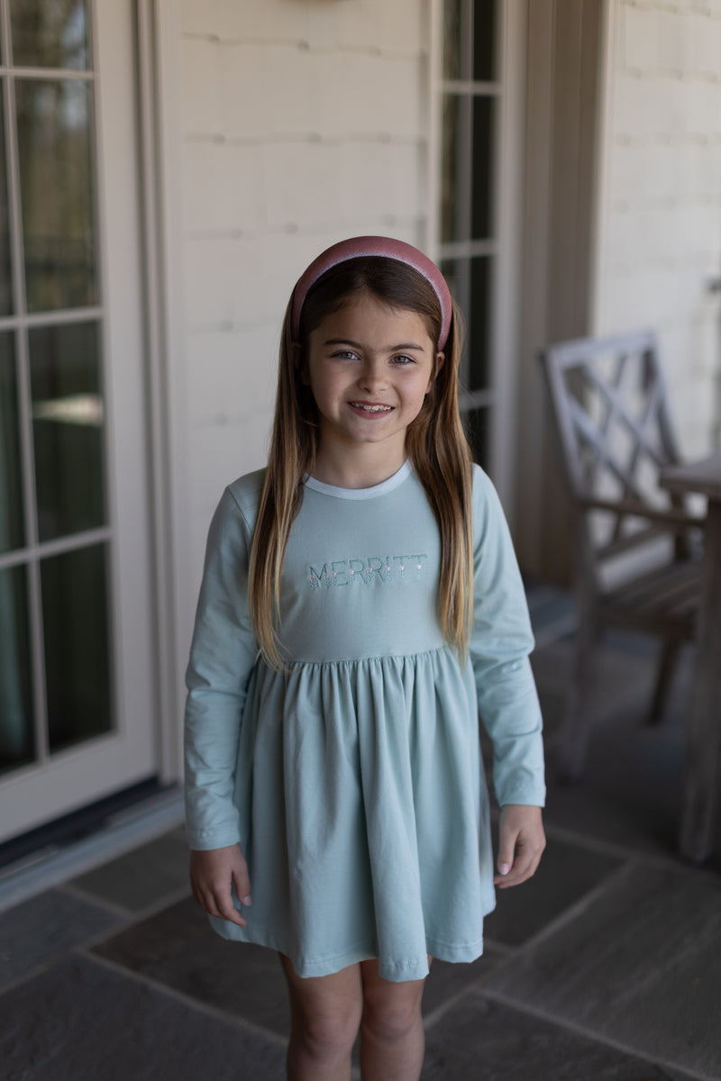 Sophie Knit Dress Long Sleeve Premium in Mist Knit