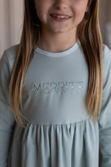 Sophie Knit Dress Long Sleeve Premium in Mist Knit