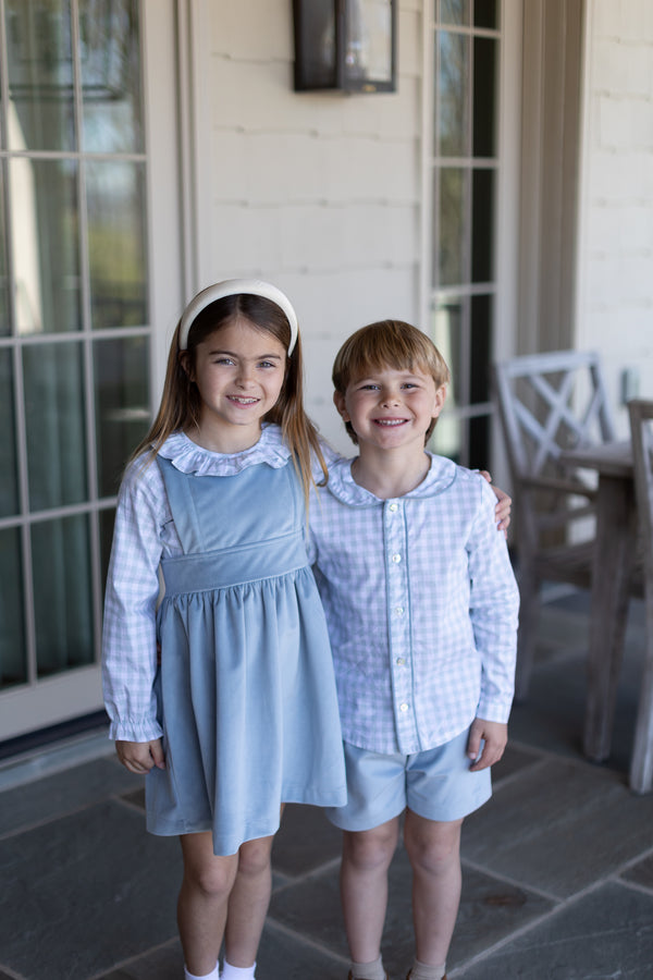 Allyson Top Long Sleeve in Sage Windowpane