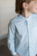 Tyson Shirt Long Sleeve in French Blue Check