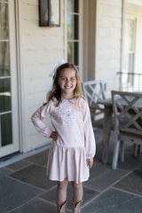 Layton Knit Dress Long Sleeve Premium in Blush Ecru Stripe Knit