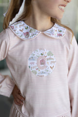 Layton Knit Dress Long Sleeve Premium in Blush Ecru Stripe Knit