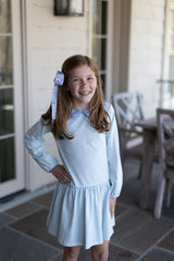 Layton Knit Dress Long Sleeve Premium in Light Blue Knit