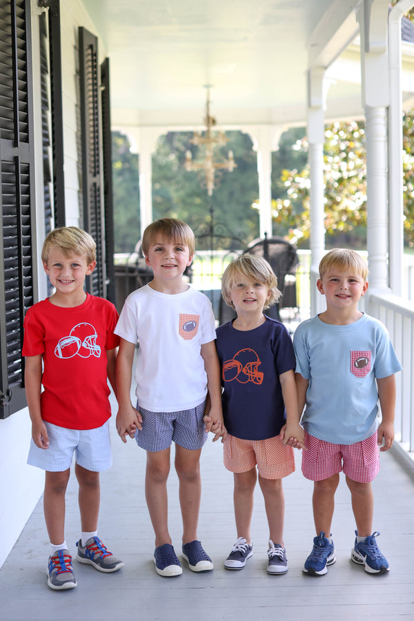 Boy Tee Short Sleeve White with Pocket w/ Mini Football