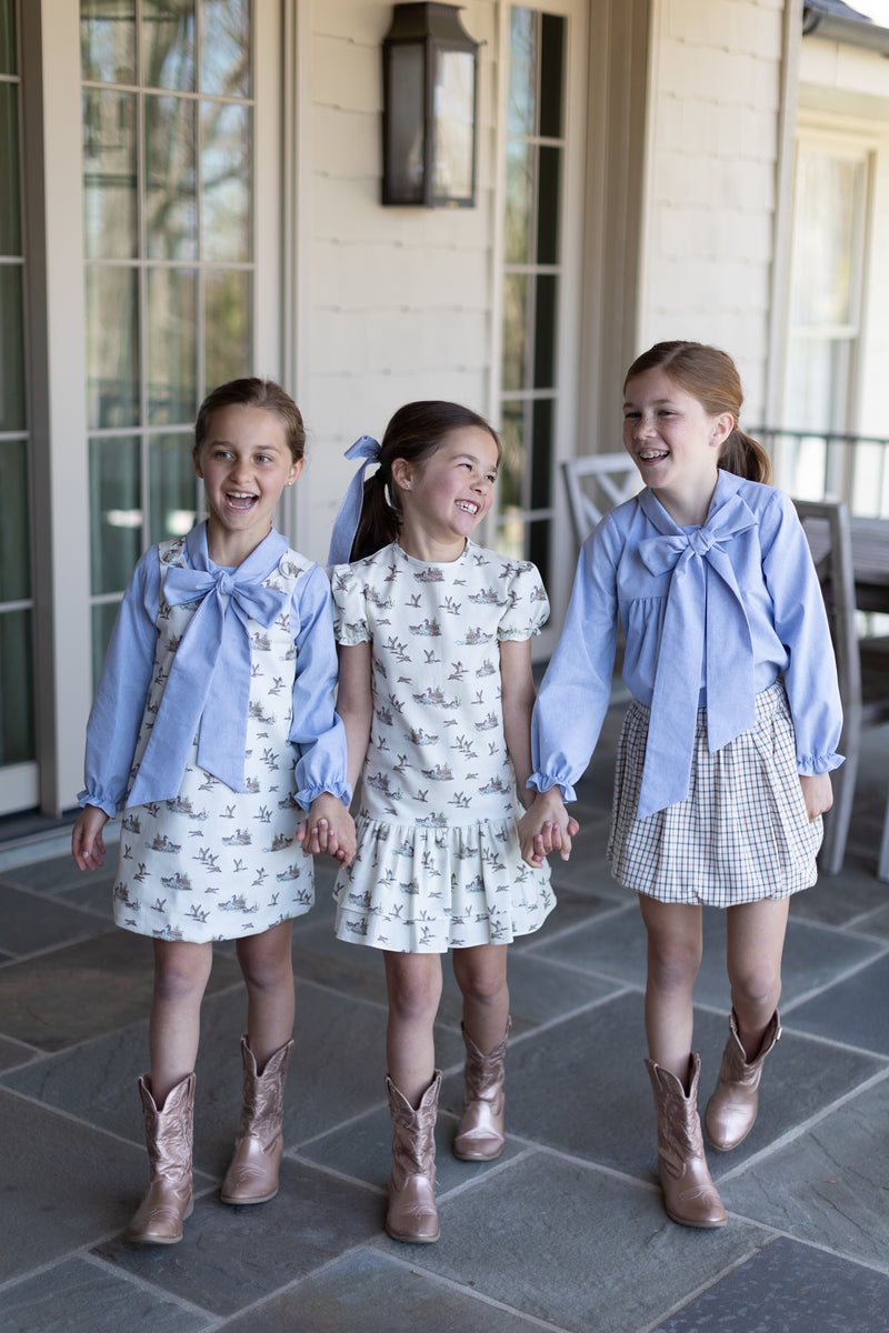 Betty Jane Dress in Duck Hunt Ivory