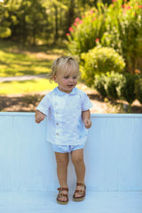 Henry Shirt Short Sleeve in White Superfine Twill