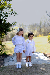 Hayes Vintage Shortall w/ No Pocket in Blue Windowpane