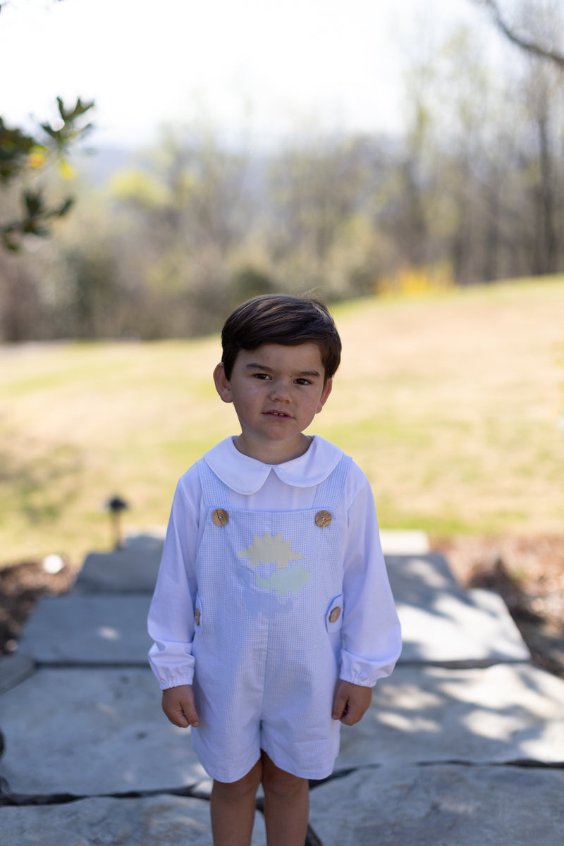 Hayes Vintage Shortall w/ No Pocket in Blue Windowpane