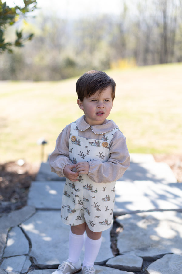 David Shirt Long Sleeve w/ Elastic in Toast Non-Wrinkle Cord