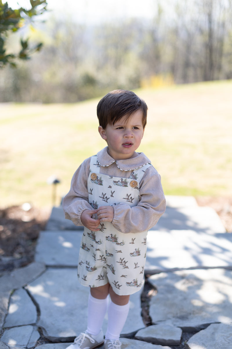 David Shirt Long Sleeve w/ Elastic in Toast Non-Wrinkle Cord