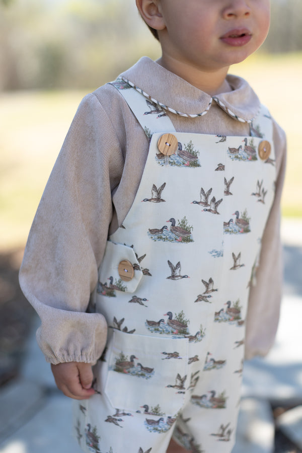 David Shirt Long Sleeve w/ Elastic in Toast Non-Wrinkle Cord