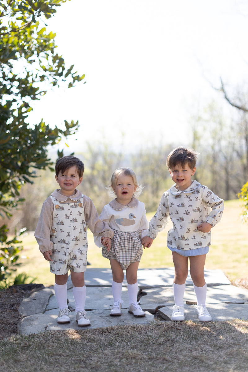 David Shirt Long Sleeve w/ Elastic in Duck Hunt Ivory
