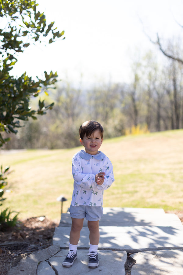 Finn Shorts in Light Blue Chambray