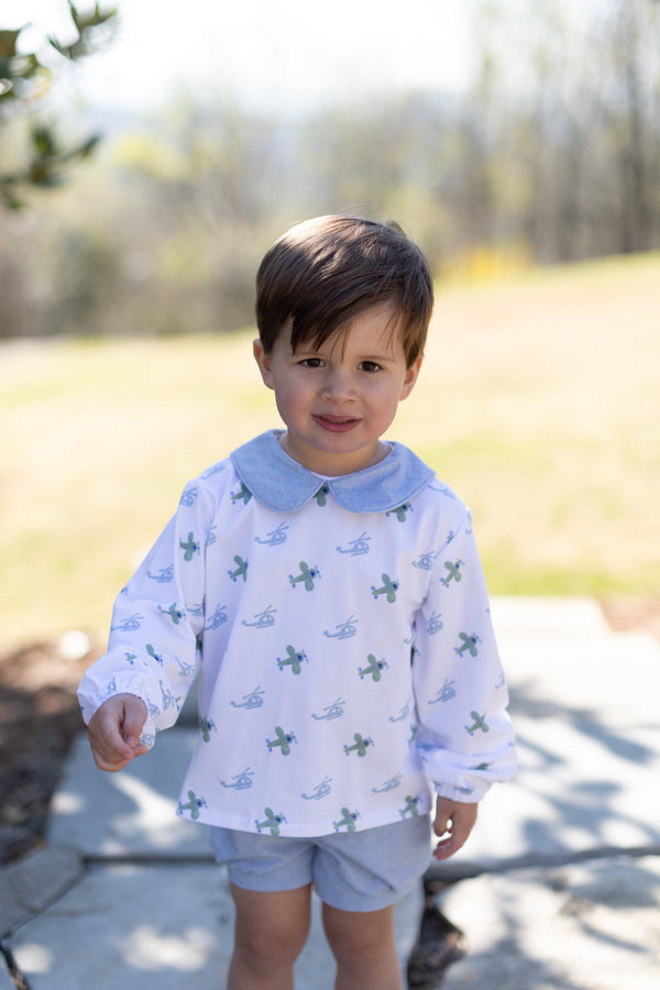 David Knit Shirt Long Sleeve Premium in Take Flight Knit