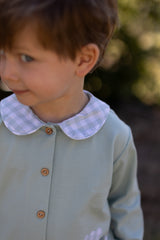 Graham Knit Shirt Long Sleeve in Mist Knit