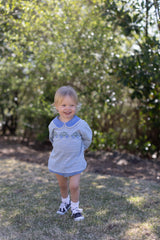 David Knit Shirt Long Sleeve Premium in Dusty Blue Stripe Knit