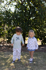 Boy Tee Long Sleeve Premium in Light Blue Knit w/ Airplane