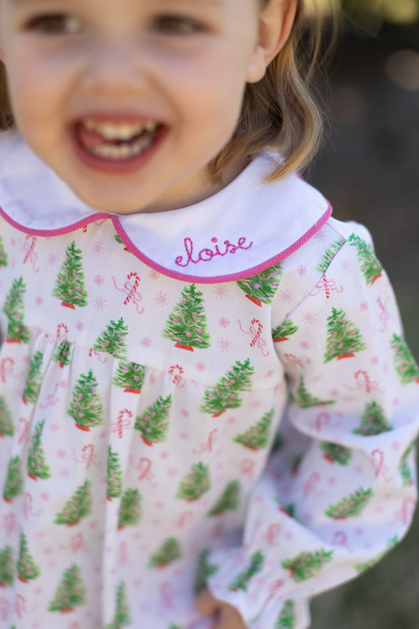 Greta Top Long Sleeve in Christmas Tree Pink