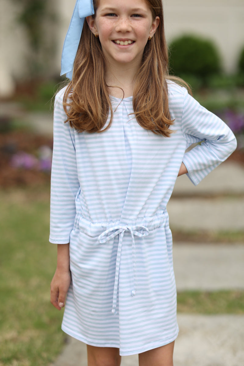 Harper Knit Dress 3/4 Sleeve Premium in Seaside Stripe Knit