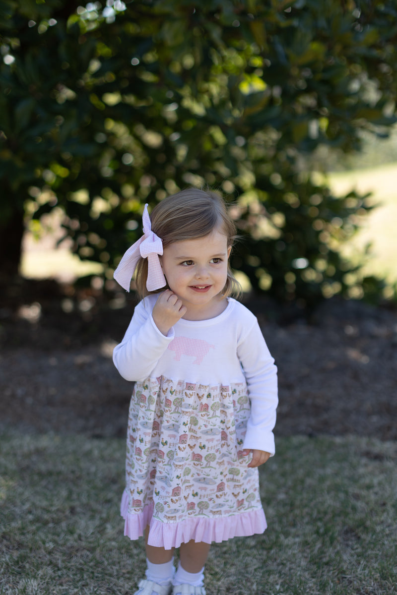 Kathryn Dress w/ Girl Tee Long Sleeve Basic in White Knit