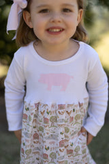 Kathryn Dress w/ Girl Tee Long Sleeve Basic in White Knit