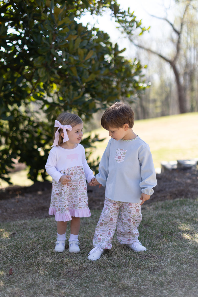 Kathryn Dress w/ Girl Tee Long Sleeve Basic in White Knit