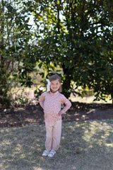 Rosson Knit Pants Premium in Blush Ecru Stripe Knit