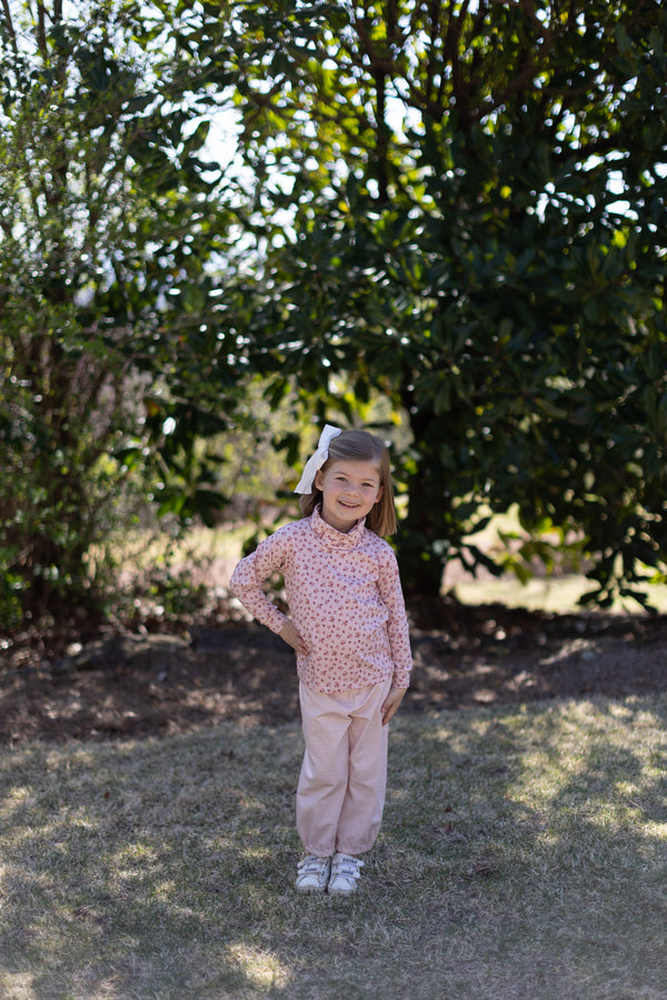 Turtleneck Premium in Dusty Pink Roses Knit