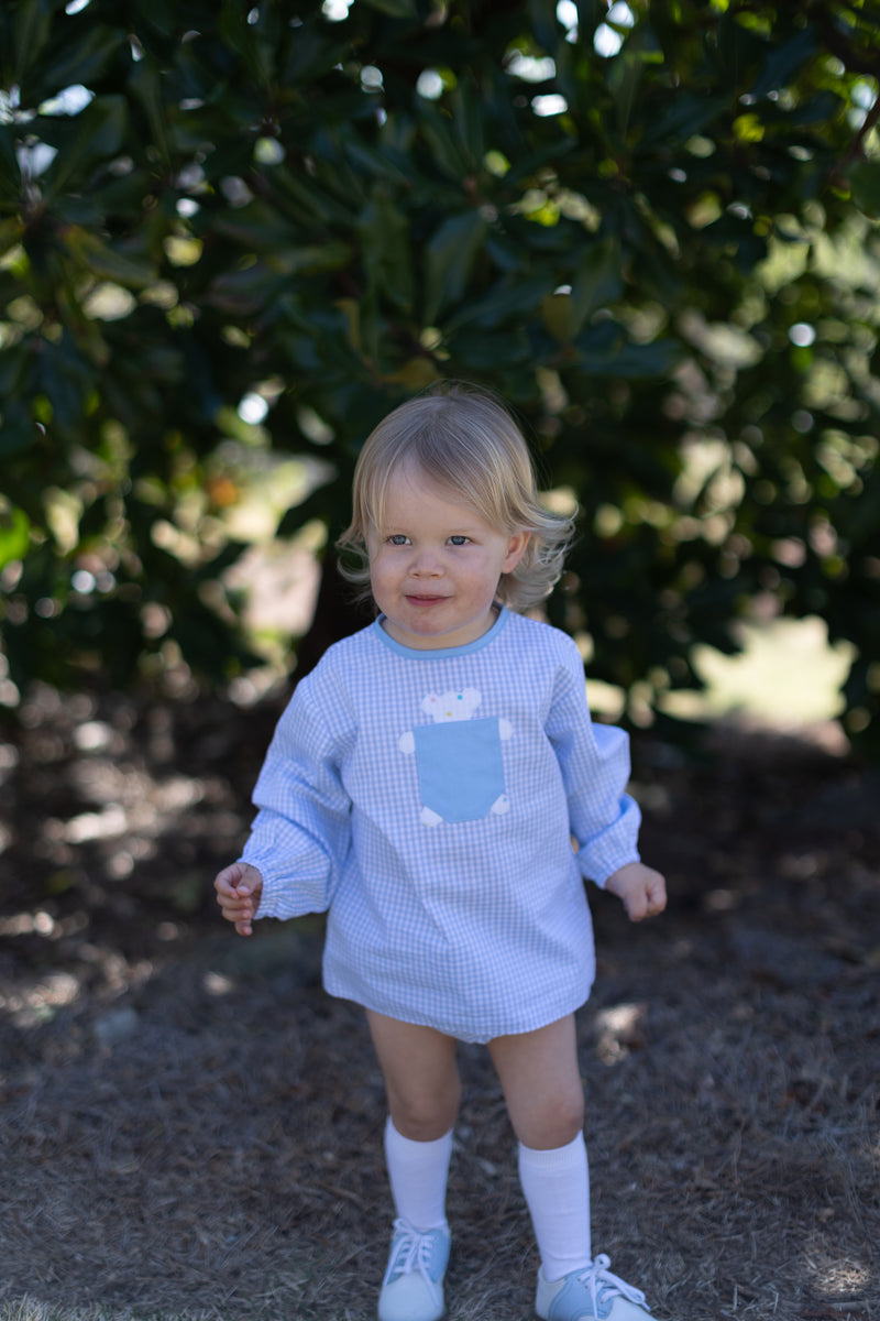 Miller Diaper Cover in Light Blue 1/8 Check