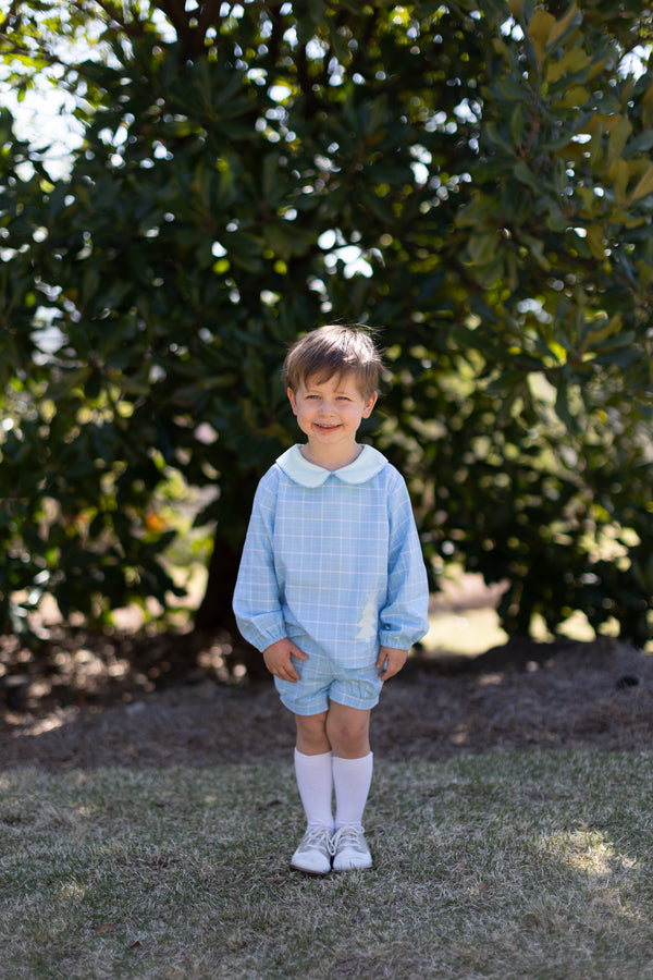 David Shirt Long Sleeve w/ Elastic in Playdate Plaid