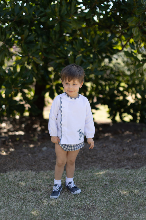 Logan Shirt Long Sleeve in White Corduroy