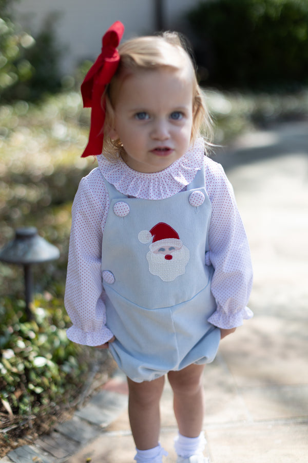 Allyson Top Long Sleeve in Bitty Dot Red Pique