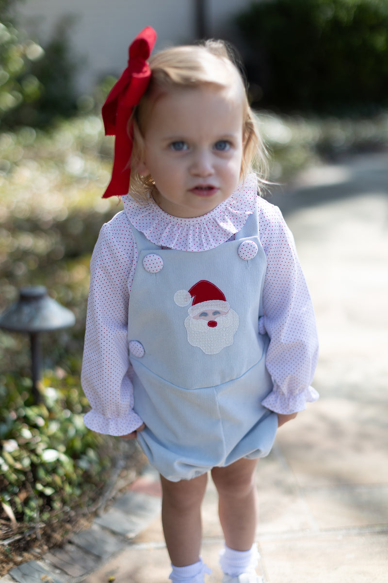 Allyson Top Long Sleeve in Bitty Dot Red Pique