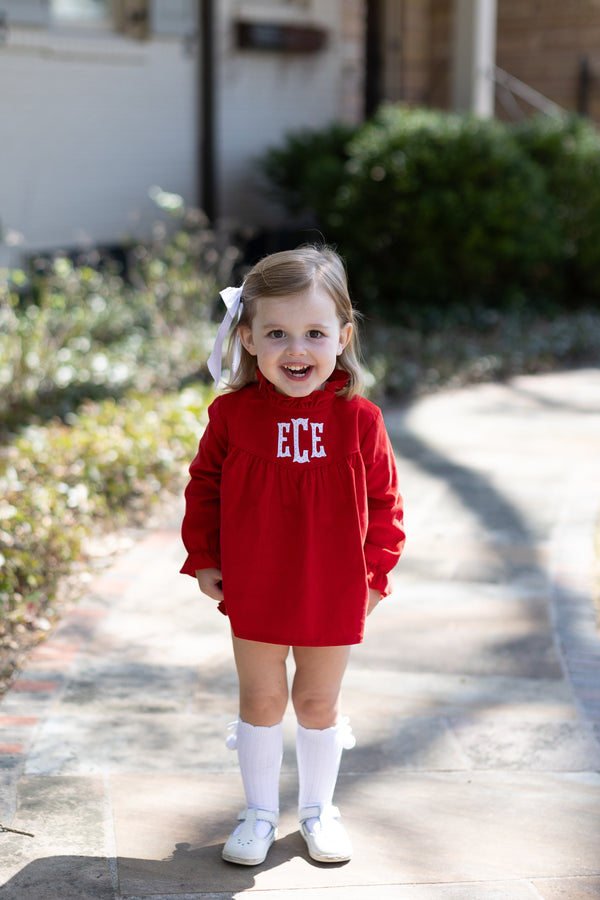Avery Top Long Sleeve in Cherry Red Corduroy