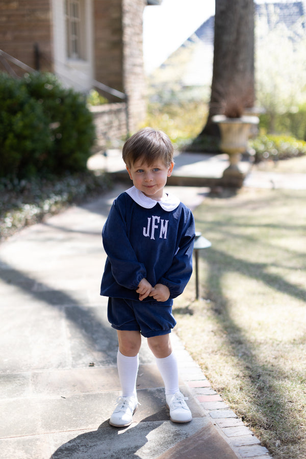 David Shirt Long Sleeve w/ Tabs in Cadet Blue Non-Wrinkle Cord