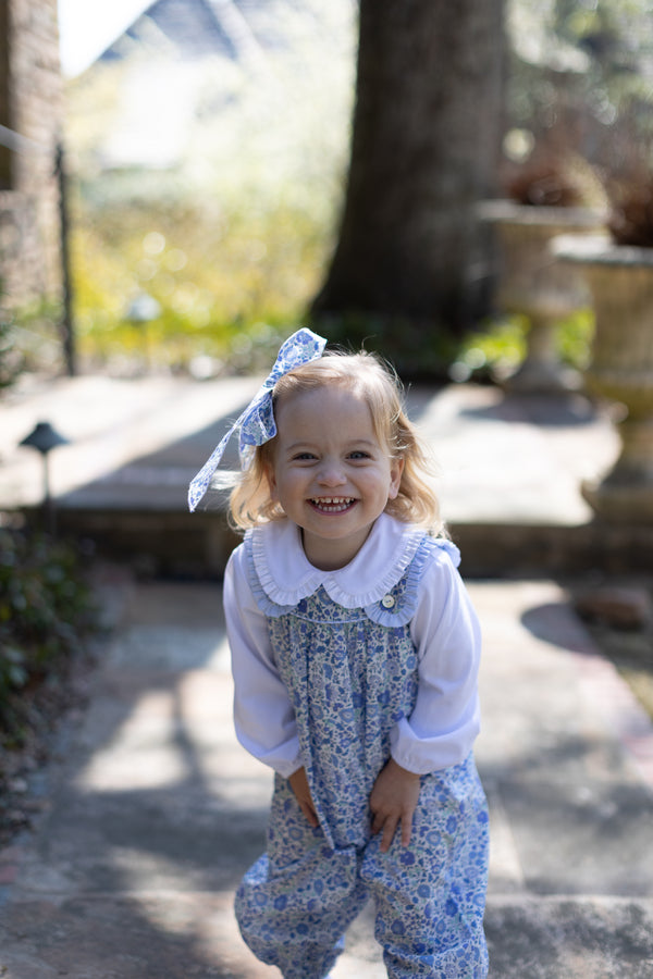 Payton Bubble Long w/ Ruffle Straps in Blue Liberty Floral