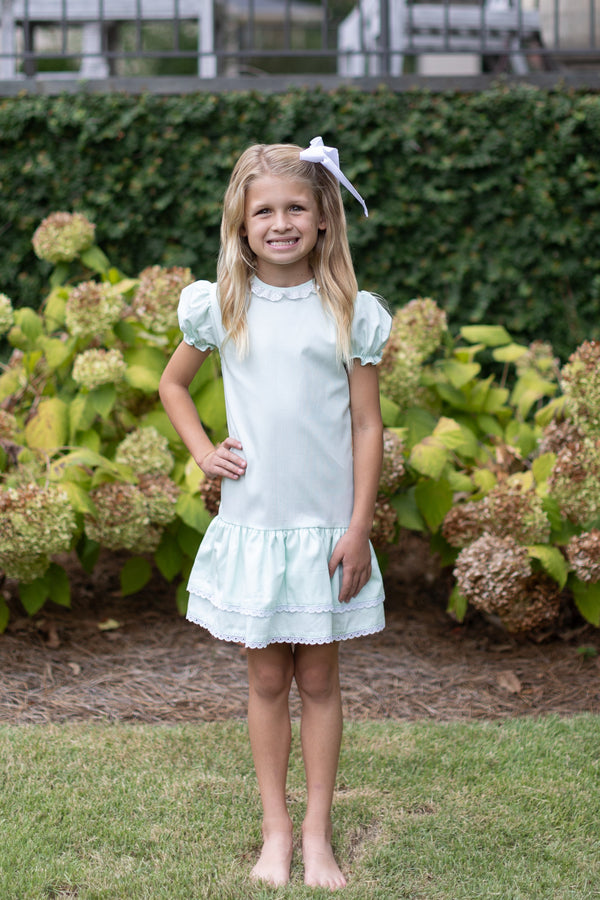 Betty Jane Dress in Seafoam Pique