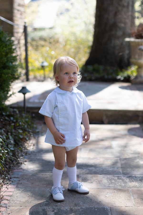 Henry Shirt Short Sleeve Lined in Seamist Superfine Twill