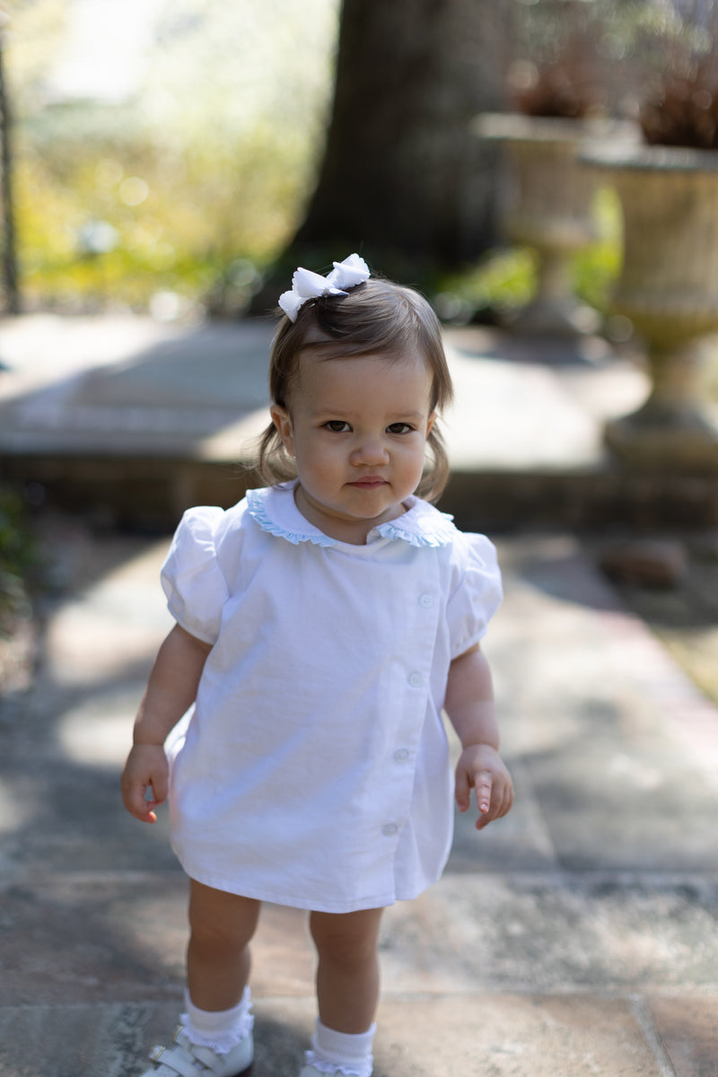 Mary Hollyn Top Short Sleeve in White Corduroy