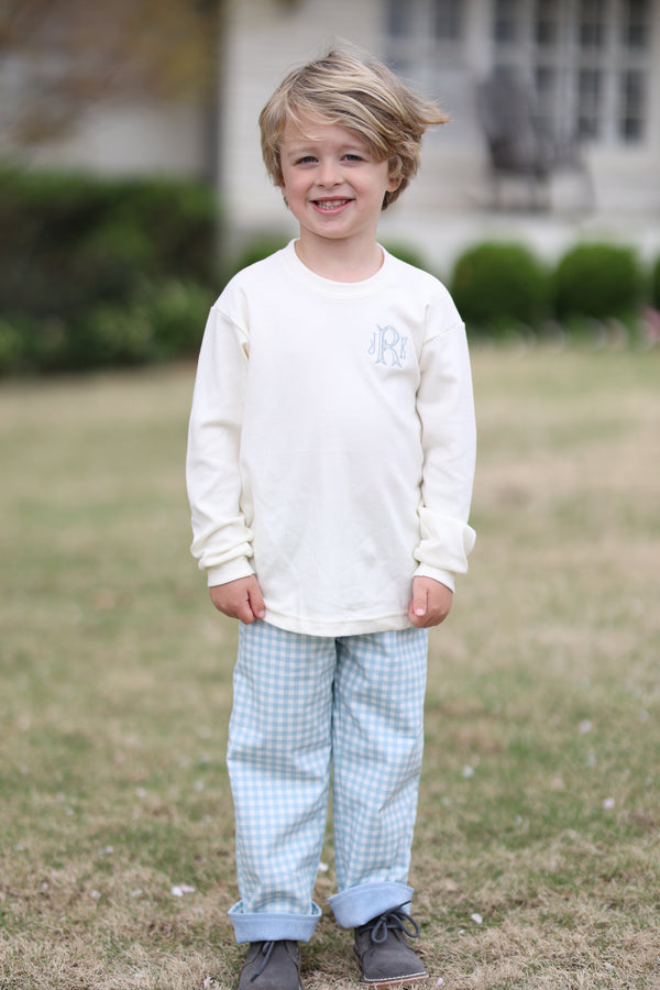 Ford Reversible Pants in French Blue Check/Cambridge Blue Non-Wrinkle Corduroy