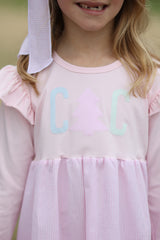 Kathryn Dress w/ Angel Tee Long Sleeve Basic in Light Pink Knit