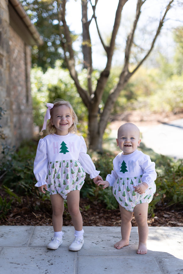 Finley Bubble Long Sleeve NO COLLAR in Christmas Tree Pink