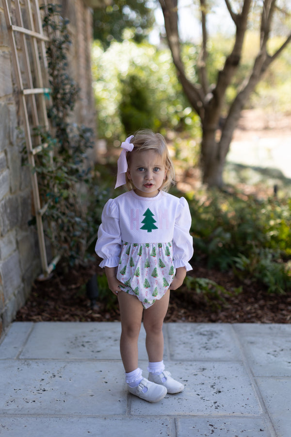 Finley Bubble Long Sleeve NO COLLAR in Christmas Tree Pink