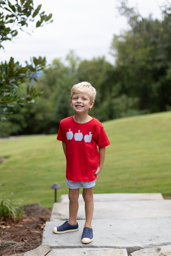 Boy Tee Short Sleeve Red with 3 Apples