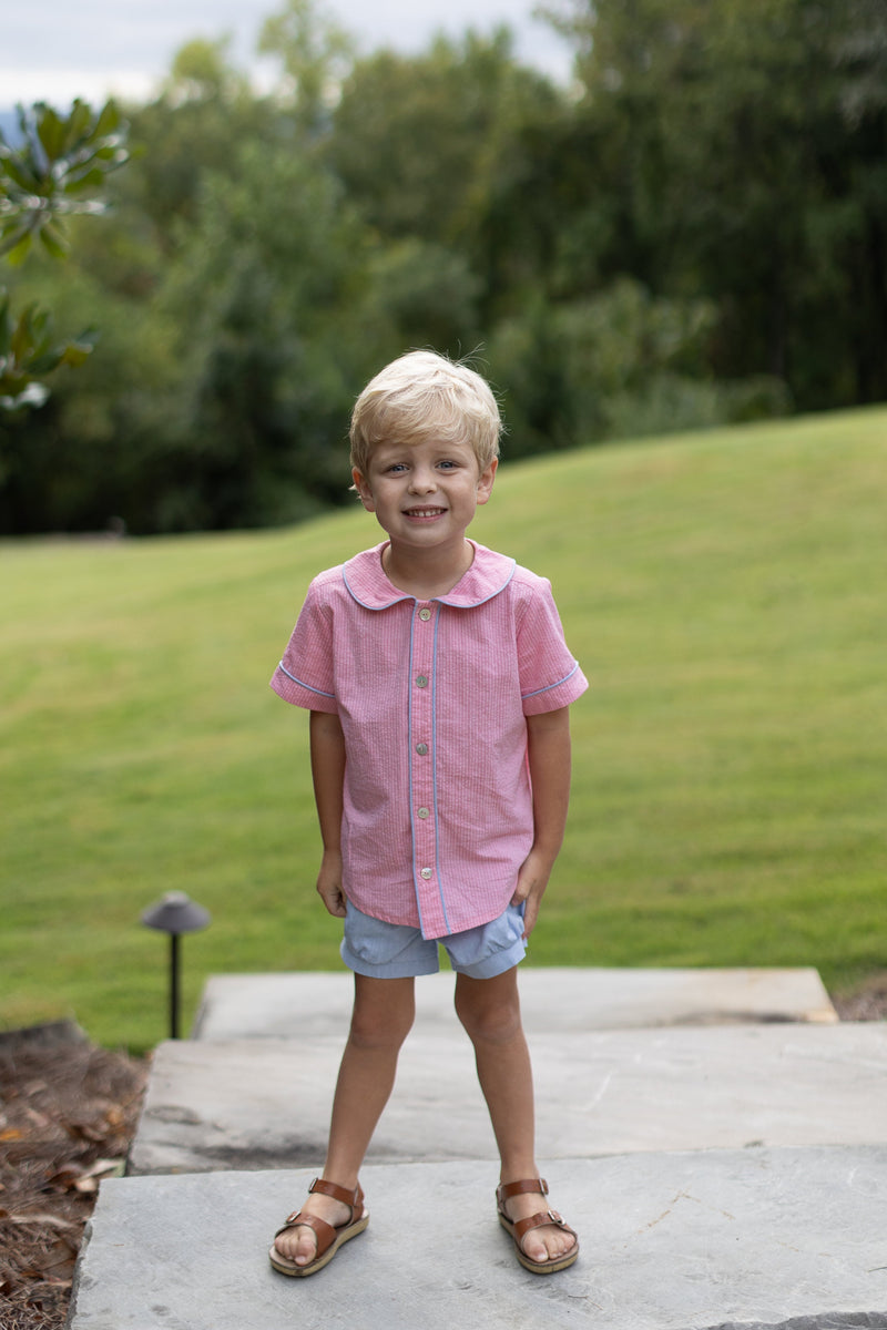 Finn Shorts in Light Blue Chambray