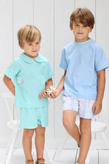 David Shirt Short Sleeve w/ Tabs in Georges Green Chambray