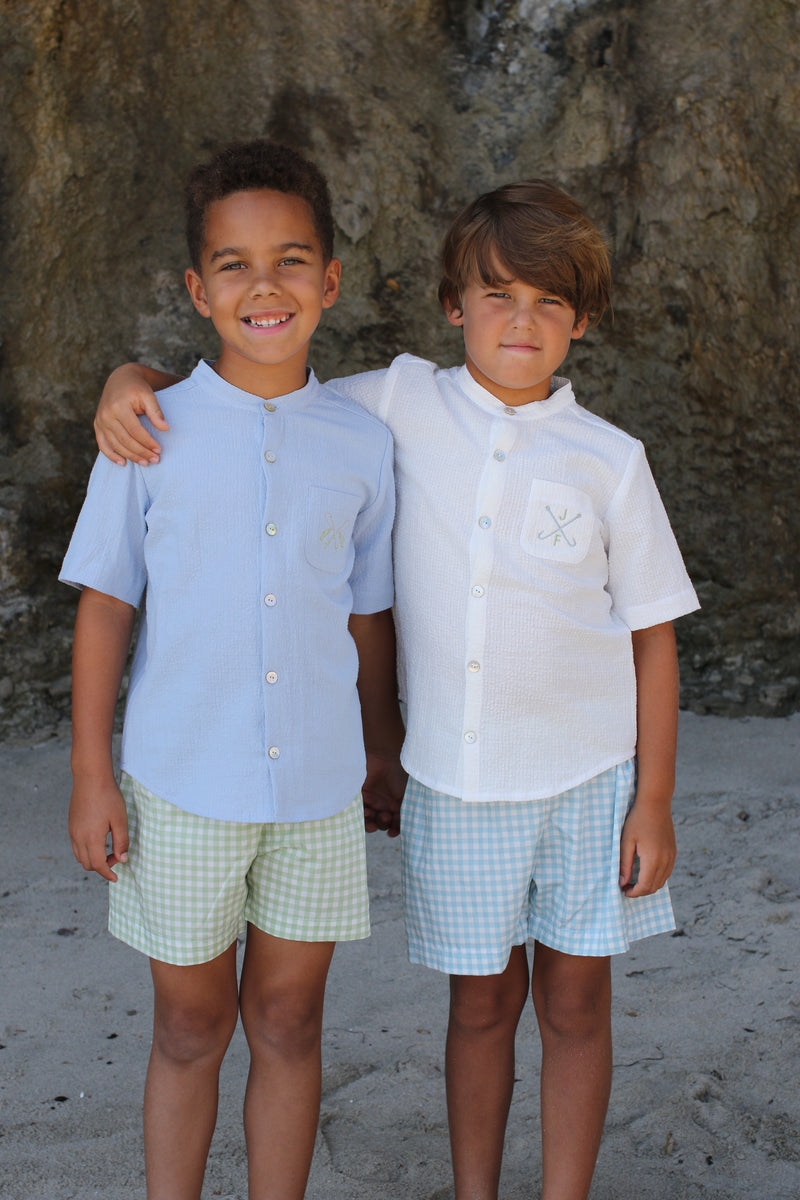 Boy Shorts in French Blue Check