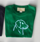 Boy Tee Short Sleeve Kelly Green with Dog Head