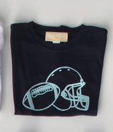 Boy Tee Short Sleeve Navy with Football & Helmet